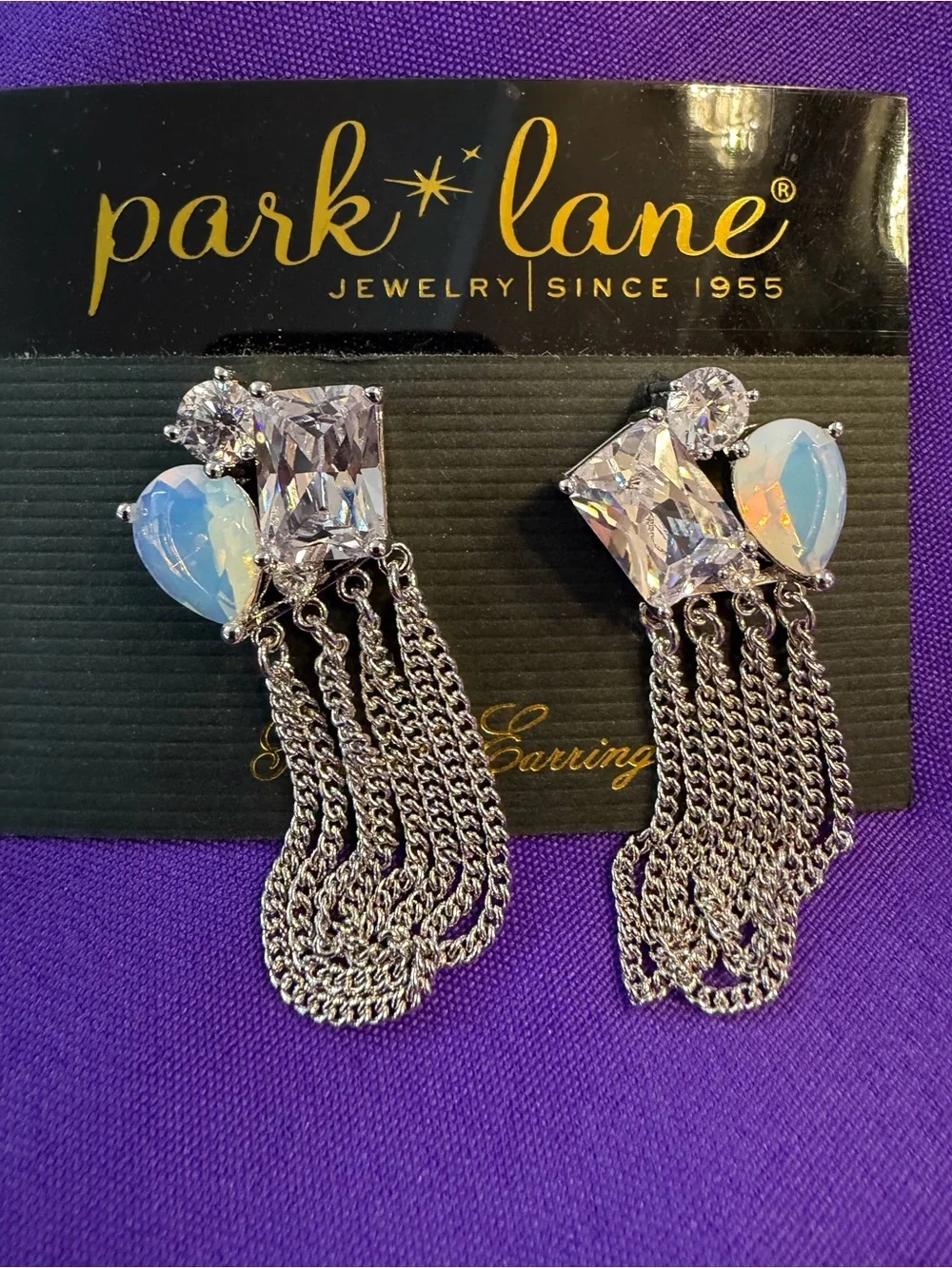 Park Lane Opal-Essence Earrings – Clear & Opal CZ – $153 Retail